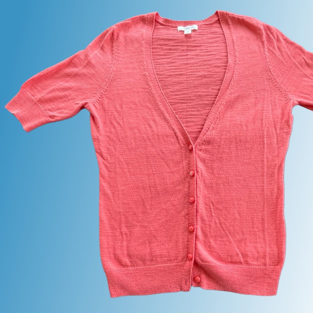 Caslon Coral Short Sleeved Cardigan